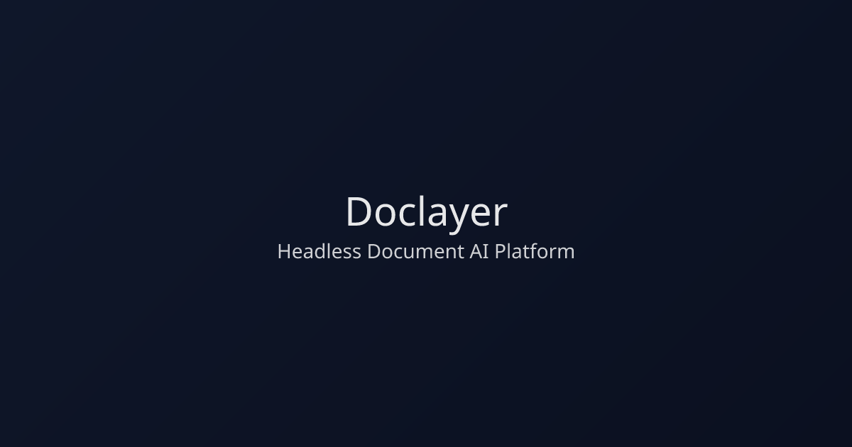 Doclayer — Headless Document AI Platform